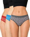 T.T. Women|Cotton|Mid-Rise|Full Coverage Desire Printed Briefs For Daily Wear|Soft Breathable Comfortable Panty|Pack Of 3|Red,Sky Blue,Grey