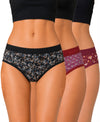 T.T. Women|Cotton|Mid-Rise|Full Coverage Desire Printed Briefs For Daily Wear|Soft Breathable Comfortable Panty|Pack Of 3|Black,Red,Maroon