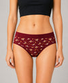 T.T. Women|Cotton|Mid-Rise|Full Coverage Desire Printed Briefs For Daily Wear|Soft Breathable Comfortable Panty|Pack Of 3|Black,Red,Maroon