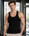 T.T. Men|Desire Premium Gym Vest|Pure Cotton|Rib Fabric|Moisture-Wicking, Breathable & Stretchable Sleeveless Undershirt| Ideal For Gym, Sports & Daily Wear|Pack Of 1|Black
