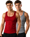 T.T. Men|Desire Premium Gym Vest|Pure Cotton|Rib Fabric|Moisture-Wicking, Breathable & Stretchable Sleeveless Undershirt| Ideal For Gym, Sports & Daily Wear|Pack Of 2|Red,Grey Melange