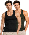 T.T. Men|Desire Premium Gym Vest|Pure Cotton|Rib Fabric|Moisture-Wicking, Breathable & Stretchable Sleeveless Undershirt| Ideal For Gym, Sports & Daily Wear|Pack Of 2|Black,Green