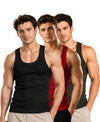 T.T. Men|Desire Premium Gym Vest|Pure Cotton|Rib Fabric|Moisture-Wicking, Breathable & Stretchable Sleeveless Undershirt| Ideal For Gym, Sports & Daily Wear|Pack Of 3|Red,Green,Black