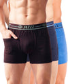T.T. Jazzz Men’S Cotton Trunk With Outer Pocket|Comfortable Fit|Top Elastic Waistband|Pack Of 3|Dark Brown,Navy,Sky Blue