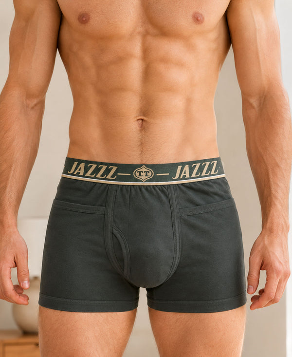 T.T. Jazzz Men’S Cotton Trunk With Outer Pocket|Comfortable Fit|Top Elastic Waistband|Pack Of 3|Dark Brown,Green,Maroon