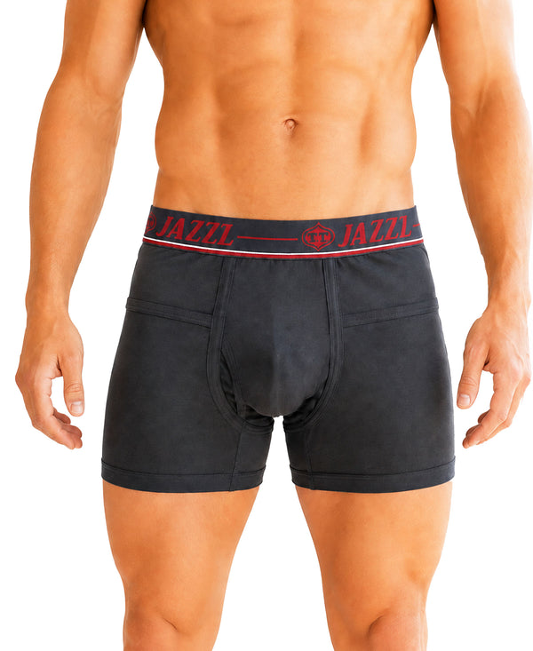 T.T. Jazzz Men’S Cotton Trunk With Outer Pocket|Comfortable Fit|Top Elastic Waistband|Pack Of 2|Sky Blue,Dark Grey