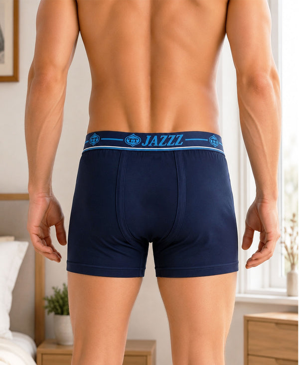 T.T. Jazzz Men’S Cotton Trunk With Outer Pocket|Comfortable Fit|Top Elastic Waistband|Pack Of 2|Navy,Sky Blue