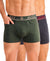 T.T. Jazzz Men’S Cotton Trunk With Outer Pocket|Comfortable Fit|Top Elastic Waistband|Pack Of 2|Green,Dark Grey