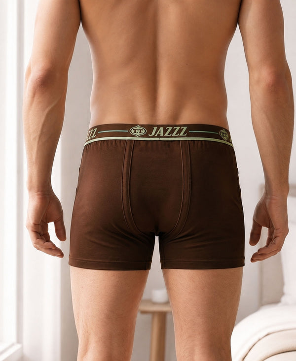 T.T. Jazzz Men’S Cotton Trunk With Outer Pocket|Comfortable Fit|Top Elastic Waistband|Pack Of 2|Brown,Dark Brown