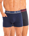T.T. Jazzz Men’S Cotton Trunk With Outer Pocket|Comfortable Fit|Top Elastic Waistband|Pack Of 2|Blue,Dark Grey