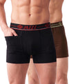 T.T. Jazzz Men’S Cotton Trunk With Outer Pocket|Comfortable Fit|Top Elastic Waistband|Pack Of 2|Black,Brown