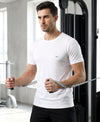 HiFlyers Men Regular Fit Polyster Pique Round Neck Half Sleev Tshirt White