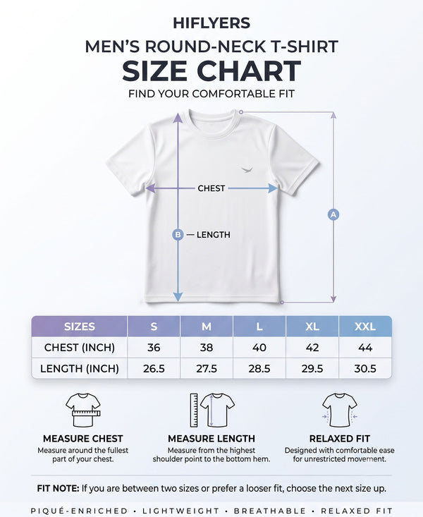 HiFlyers Men Regular Fit Polyster Pique Round Neck Half Sleev Tshirt White