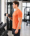 HiFlyers Men Regular Fit Polyster Pique Round Neck Half Sleev Tshirt Orange