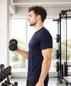 HiFlyers Men Regular Fit Polyster Pique Round Neck Half Sleev Tshirt Navy