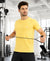 HiFlyers Men Regular Fit Polyster Pique Round Neck Half Sleev Tshirt Lemon