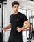 HiFlyers Men Regular Fit Polyster Pique Round Neck Half Sleev Tshirt Black