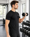 HiFlyers Men Regular Fit Polyster Pique Round Neck Half Sleev Tshirt Black