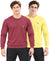 T.T. Men Classic Winter Essential T-Shirt|Polyester 180 Gsm|Regular Fit|Round Neck|Full Sleeve Tees|Pack Of 2|Onion,Yellow