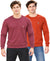 T.T. Men Classic Winter Essential T-Shirt|Polyester 180 Gsm|Regular Fit|Round Neck|Full Sleeve Tees|Pack Of 2|Onion,Rust