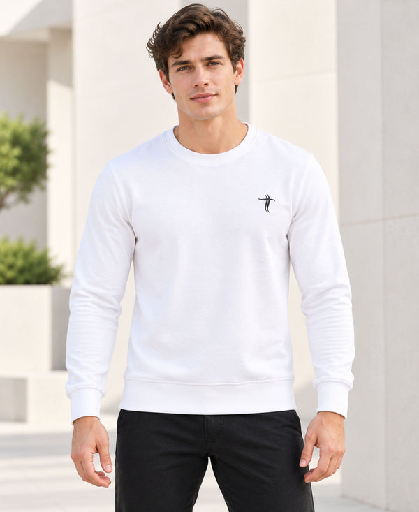 T.T. Men Classic Winter Essential T-Shirt|Polyester 180 Gsm|Regular Fit|Round Neck|Full Sleeve Tees|Pack Of 2|Olive,White