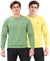 T.T. Men Classic Winter Essential T-Shirt|Polyester 180 Gsm|Regular Fit|Round Neck|Full Sleeve Tees|Pack Of 2|Green,Yellow