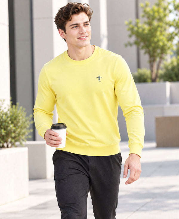 T.T. Men Classic Winter Essential T-Shirt|Polyester 180 Gsm|Regular Fit|Round Neck|Full Sleeve Tees|Pack Of 2|Green,Yellow