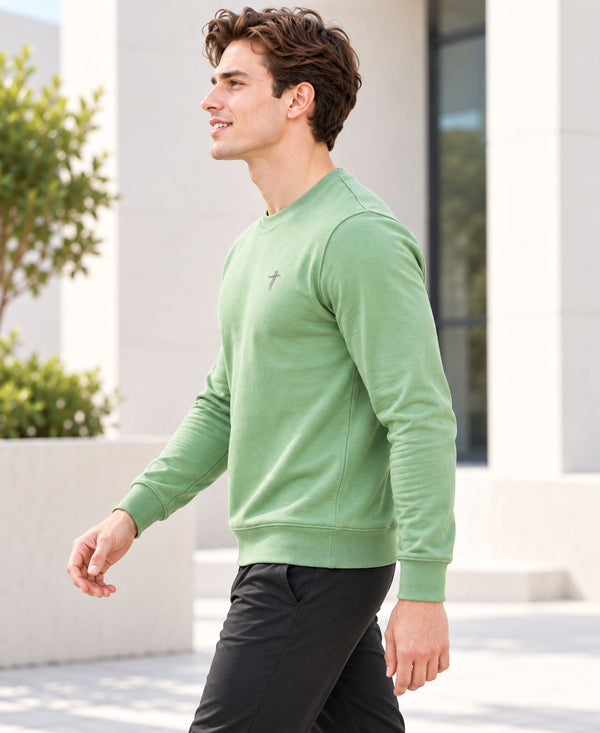 T.T. Men Classic Winter Essential T-Shirt|Polyester 180 Gsm|Regular Fit|Round Neck|Full Sleeve Tees|Pack Of 2|Green,Onion