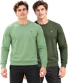 T.T. Men Classic Winter Essential T-Shirt|Polyester 180 Gsm|Regular Fit|Round Neck|Full Sleeve Tees|Pack Of 2|Green,Olive