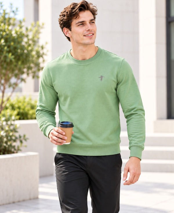 T.T. Men Classic Winter Essential T-Shirt|Polyester 180 Gsm|Regular Fit|Round Neck|Full Sleeve Tees|Pack Of 2|Green,Olive