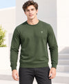 T.T. Men Classic Winter Essential T-Shirt|Polyester 180 Gsm|Regular Fit|Round Neck|Full Sleeve Tees|Pack Of 2|Green,Olive