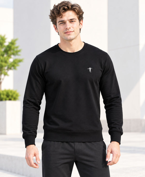 T.T. Men Classic Winter Essential T-Shirt|Polyester 180 Gsm|Regular Fit|Round Neck|Full Sleeve Tees|Pack Of 2|Black,Green