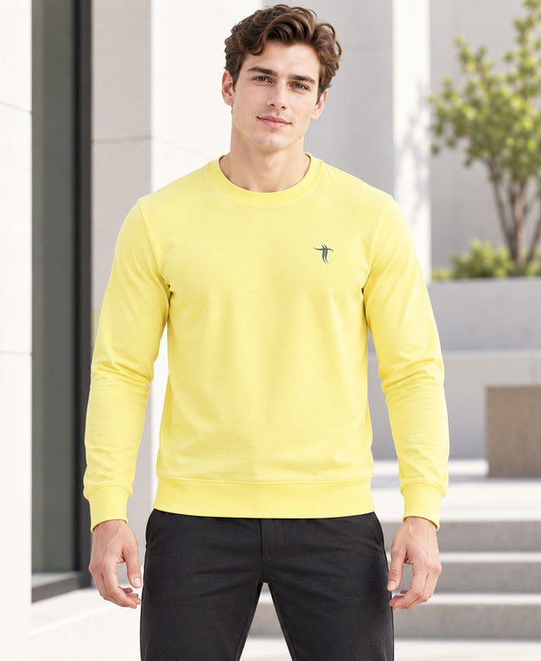T.T. Men Classic Winter Essential T-Shirt|Polyester 180 Gsm|Regular Fit|Round Neck|Full Sleeve Tees|Pack Of 2|Black,Yellow