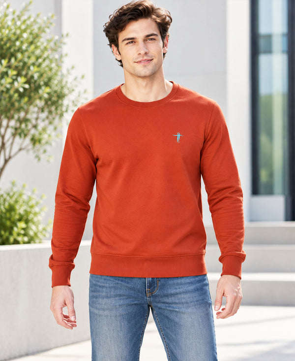 T.T. Men Classic Winter Essential T-Shirt|Polyester 180 Gsm|Regular Fit|Round Neck|Full Sleeve Tees|Pack Of 2|Black,Rust