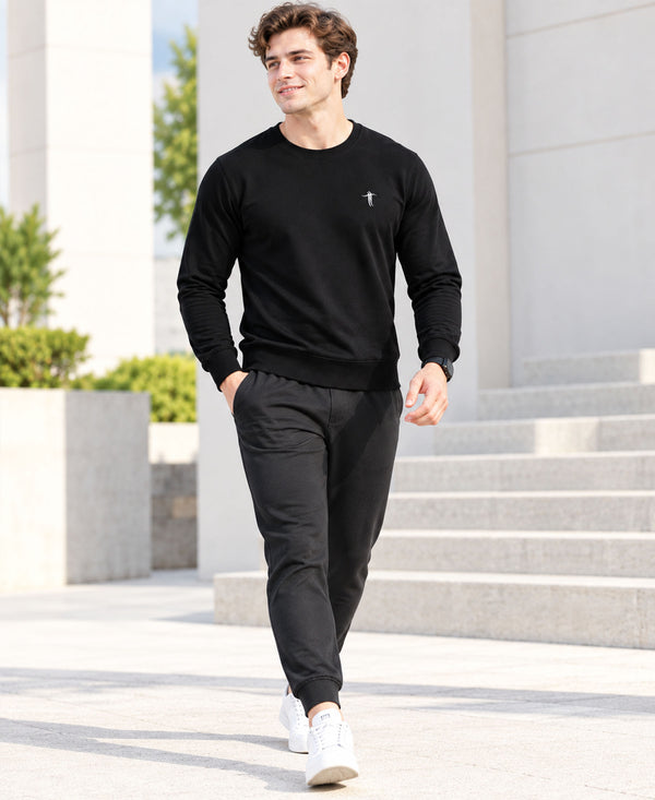 T.T. Men Classic Winter Essential T-Shirt|Polyester 180 Gsm|Regular Fit|Round Neck|Full Sleeve TeesBlack