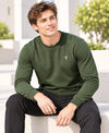 T.T. Men Classic Winter Essential T-Shirt|Polyester 180 Gsm|Regular Fit|Round Neck|Full Sleeve TeesOlive