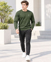 T.T. Men Classic Winter Essential T-Shirt|Polyester 180 Gsm|Regular Fit|Round Neck|Full Sleeve TeesOlive