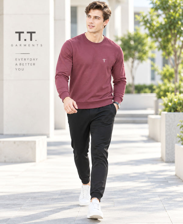 T.T. Men Classic Winter Essential T-Shirt|Polyester 180 Gsm|Regular Fit|Round Neck|Full Sleeve TeesOnion