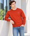 T.T. Men Classic Winter Essential T-Shirt|Polyester 180 Gsm|Regular Fit|Round Neck|Full Sleeve TeesRust