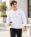 T.T. Men Classic Winter Essential T-Shirt|Polyester 180 Gsm|Regular Fit|Round Neck|Full Sleeve TeesWhite