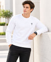 T.T. Men Classic Winter Essential T-Shirt|Polyester 180 Gsm|Regular Fit|Round Neck|Full Sleeve TeesWhite