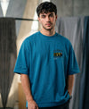 T.T. Men OversizedGraaphic Printed T-Shirt Teal Blue