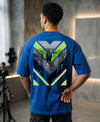 T.T. Men OversizedGraaphic Printed T-Shirt Royal Blue