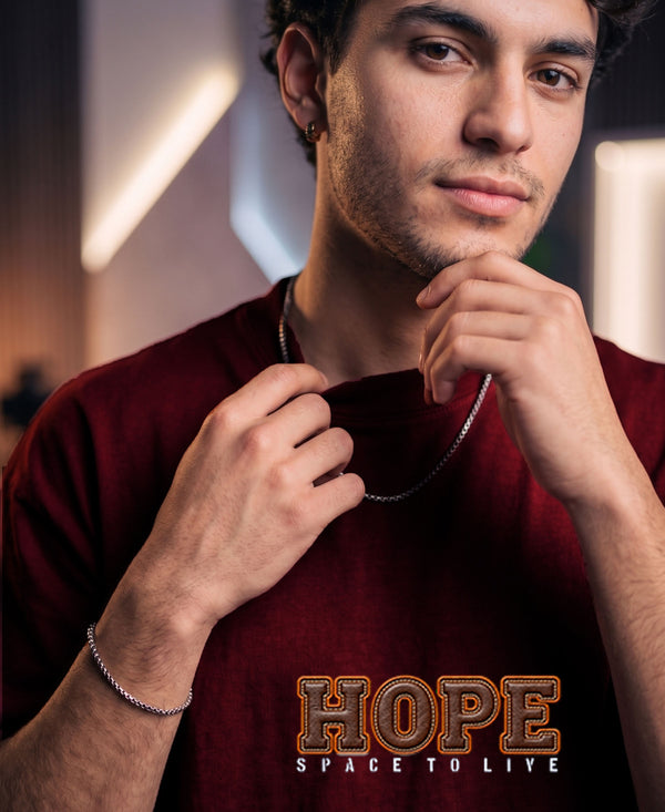 T.T. Men OversizedGraaphic Printed T-Shirt Maroon