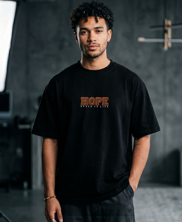 T.T. Men OversizedGraaphic Printed T-Shirt Black