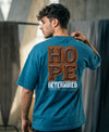 T.T. Men OversizedGraaphic Printed T-Shirt Teal Blue