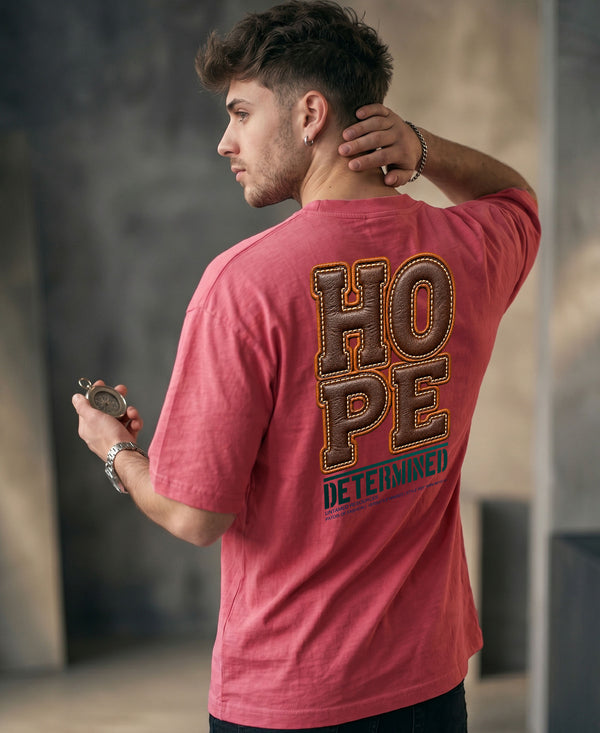 T.T. Men OversizedGraaphic Printed T-Shirt Pink