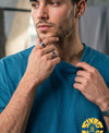 T.T. Men OversizedGraaphic Printed T-Shirt Teal Blue