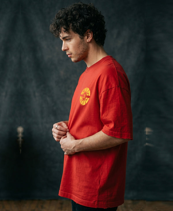 T.T. Men OversizedGraaphic Printed T-Shirt Red