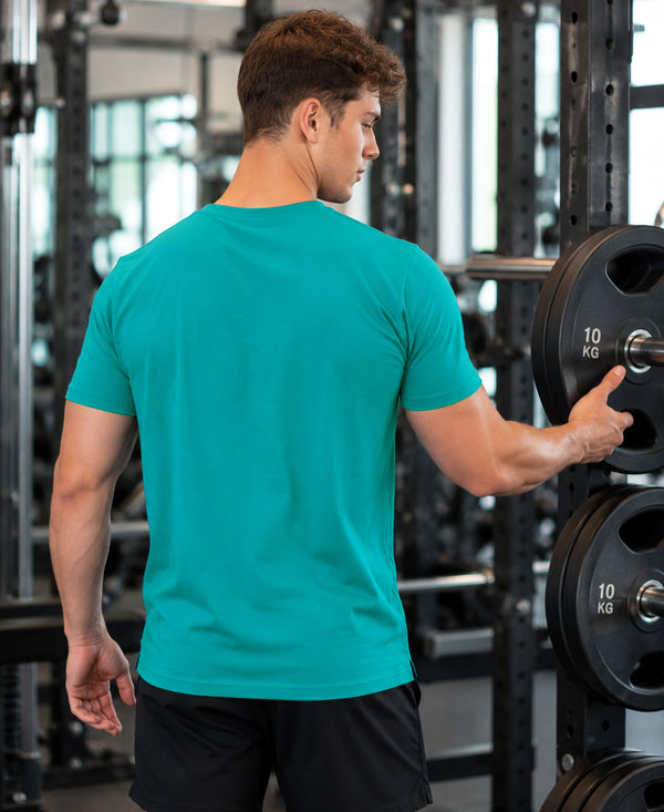 Hiflyers Men Regular Fit Cotton Round Neck T-Shirt |Pack Of 2|Teal Blue,Olive